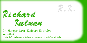 richard kulman business card