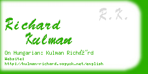 richard kulman business card